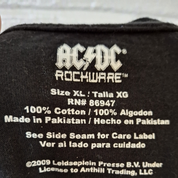 AC/DC Black Ice Long Thermal Sleeves Shirt 2009 Concert Merchandise. - Picture 6 of 6